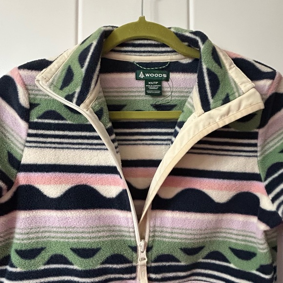 WOODS Half-Zip Fleece Pullover in Pastel Geo Stripe - Picture 3 of 8